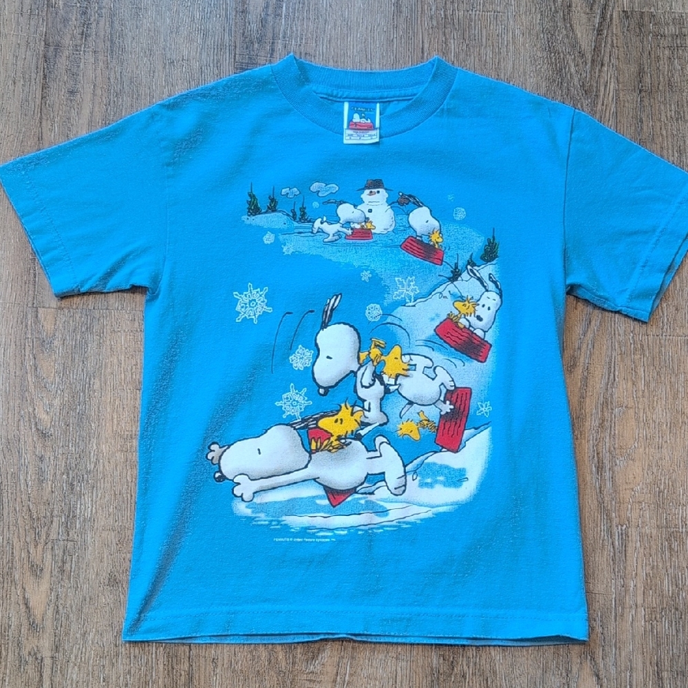 Snoopy Shirt with Blue Cartoon Print